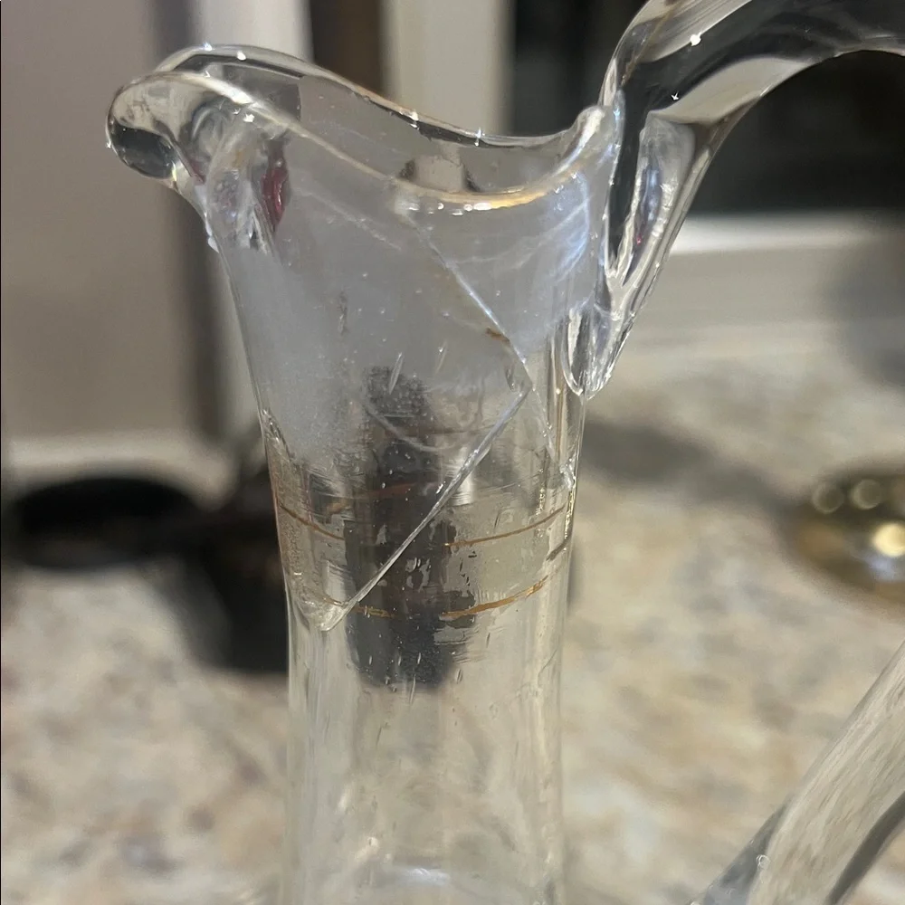 Elegant Glass Decanter with hand painted Sailboat Design